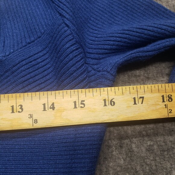 Abercrombie & Fitch Bodysuit Womens XL Blue Ribbed Knit Long Sleeve Wrap Deep V - Picture 9 of 9